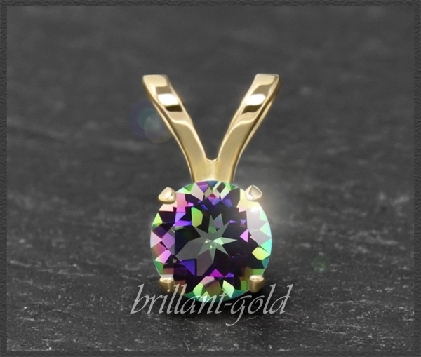 Anhänger 585 Gold grün/violett Mystic Topas 4,5,6,7mm